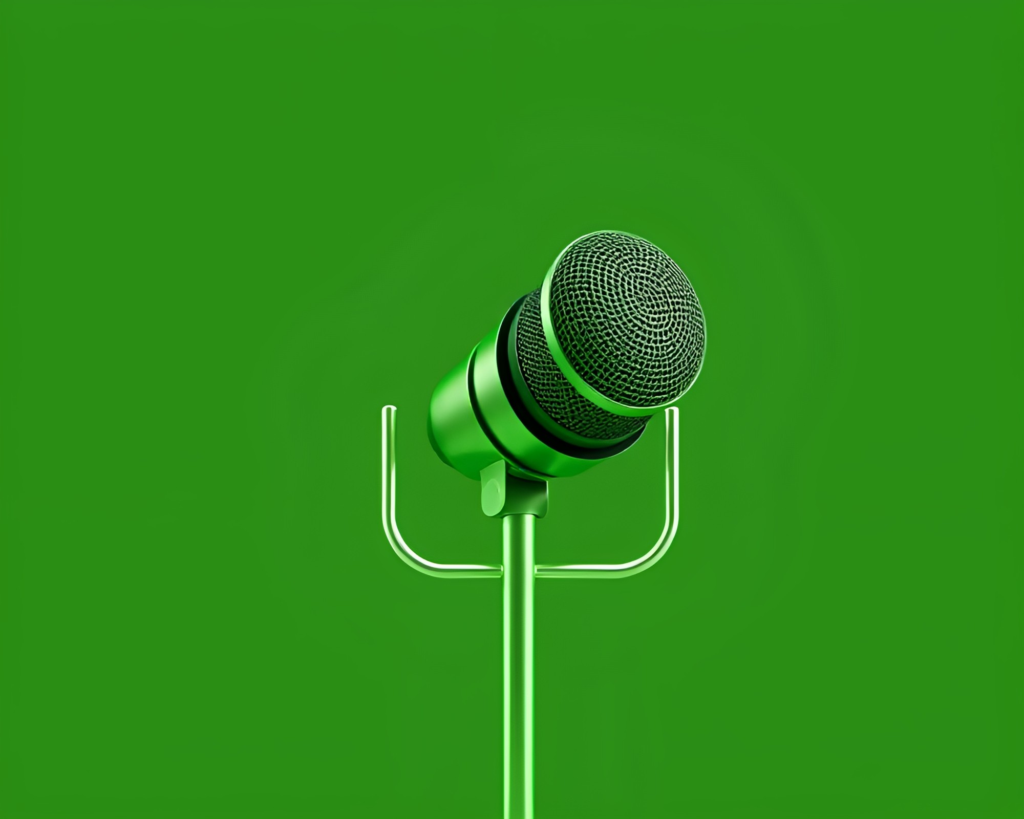 Microphone Leaf Vein Low-Poly 3D Render Concept – free AI stock image