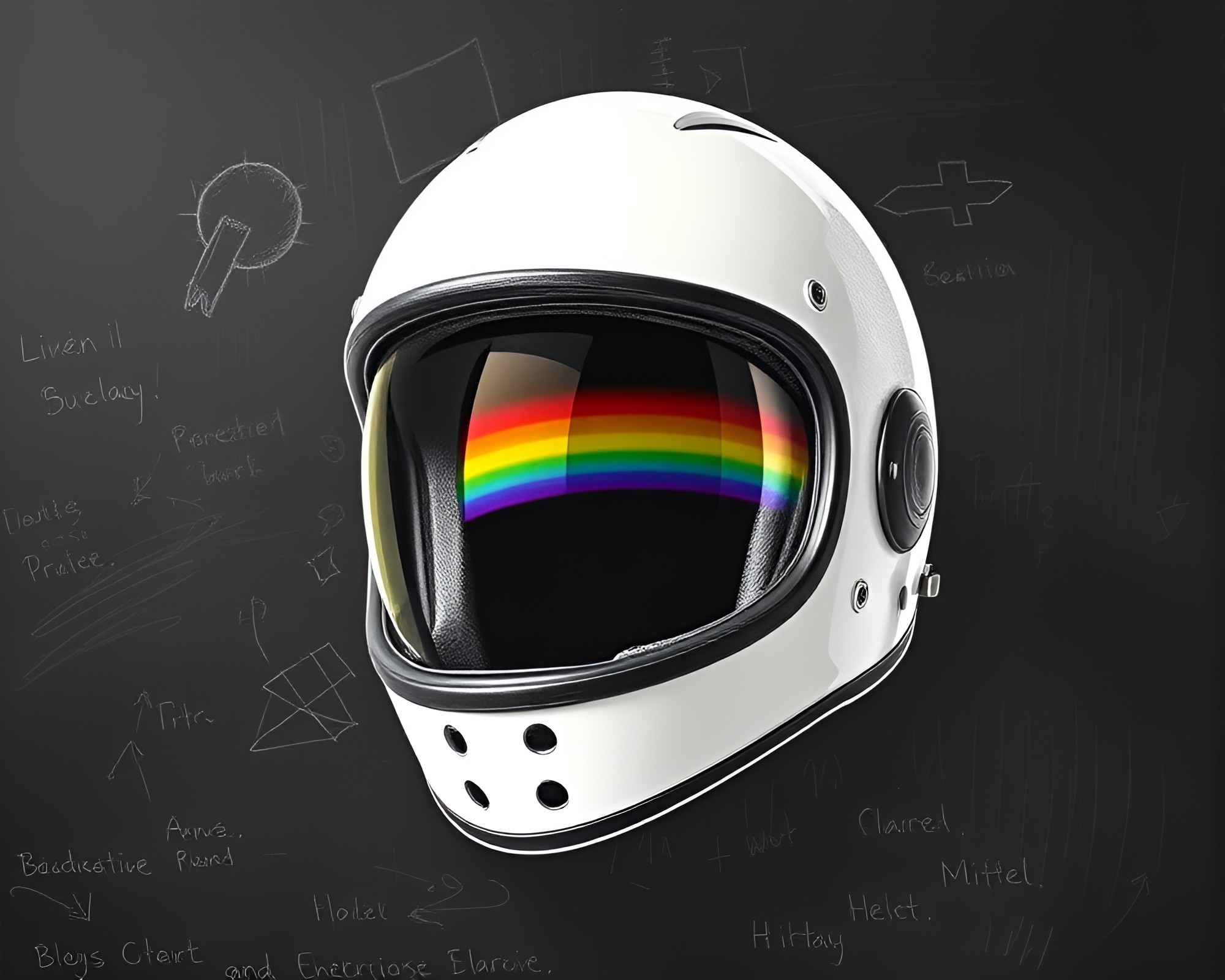 Helmet Rainbow Refraction Fantasy Art – free AI stock image