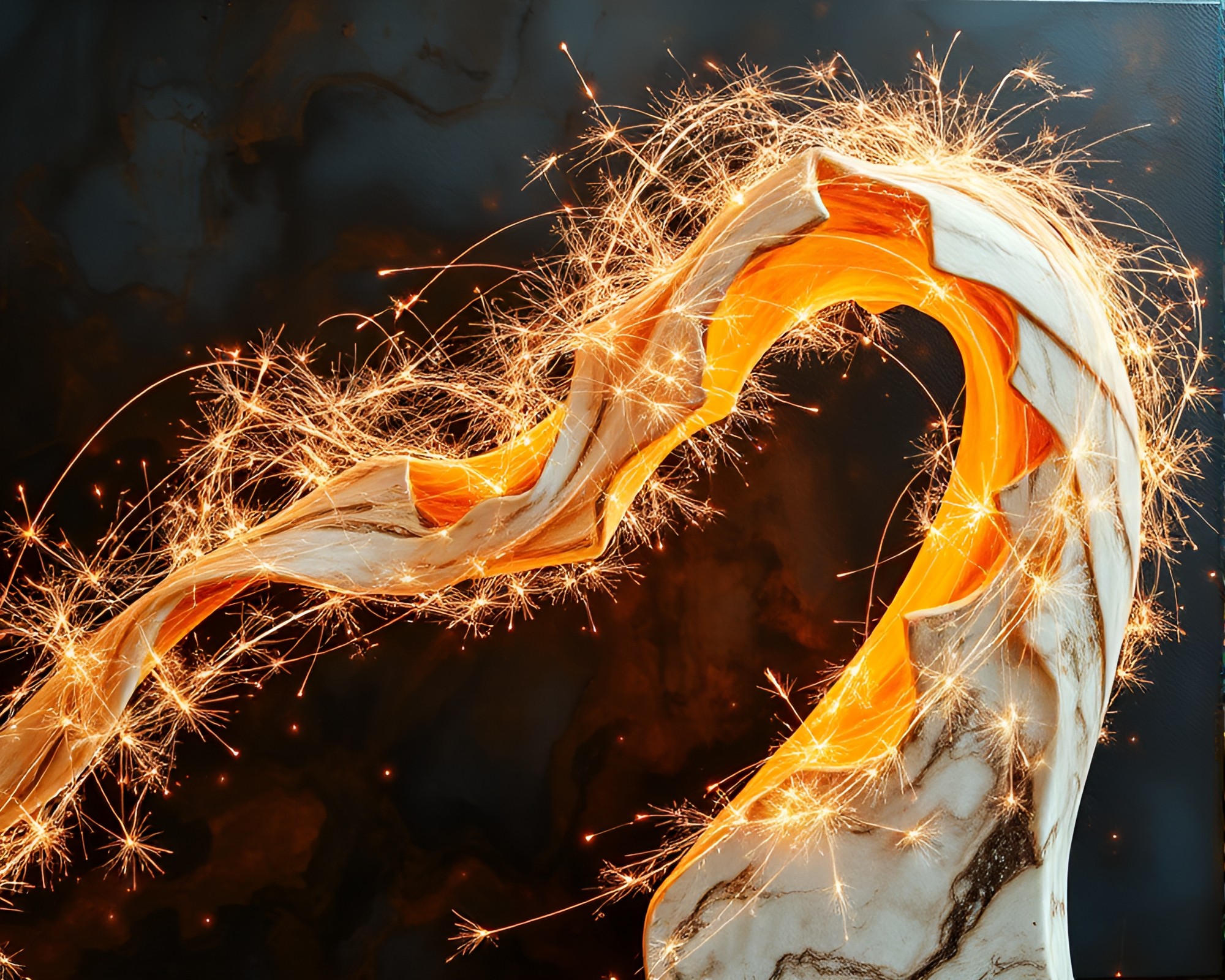 Sparkling Marble Sculpture in Expressionist Light – free AI stock image