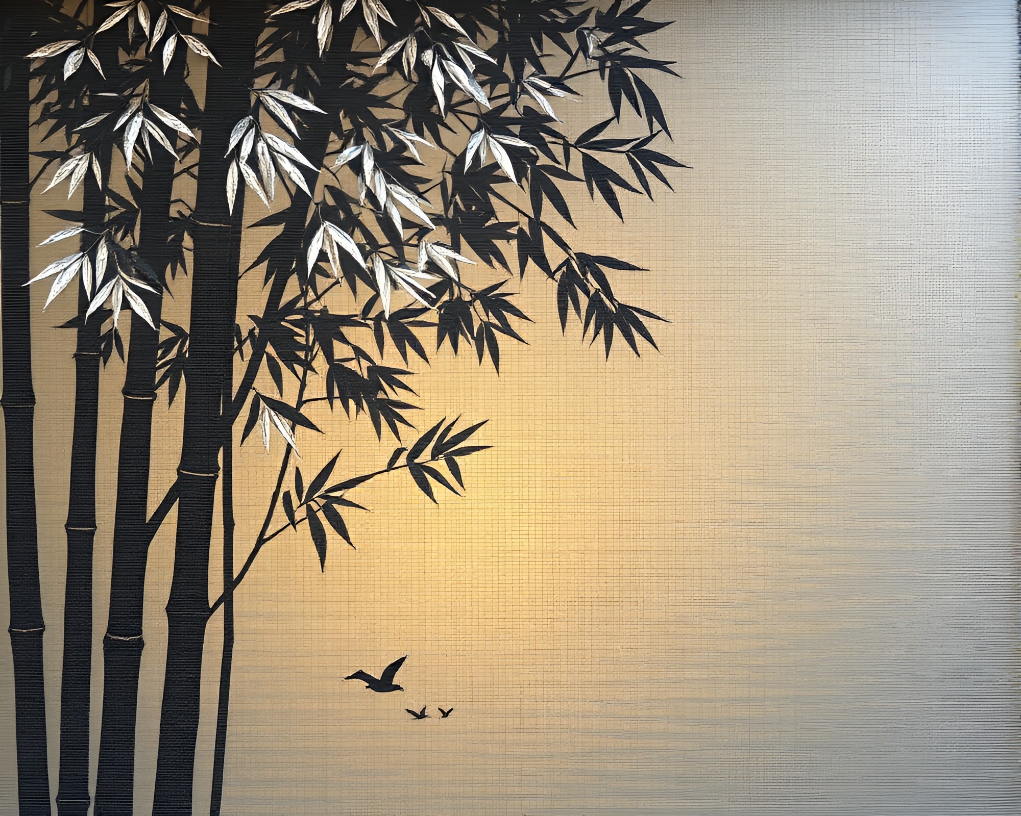 Morning Serenity: Bamboo Hut in Dawn Mist – free AI stock image