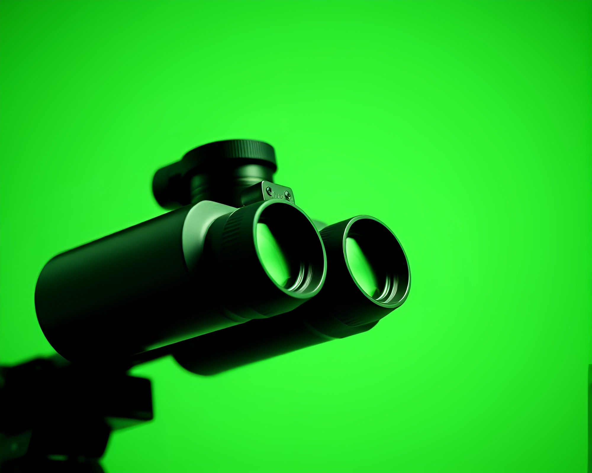 Monochrome Green Binoculars Studio Composition – free AI stock image