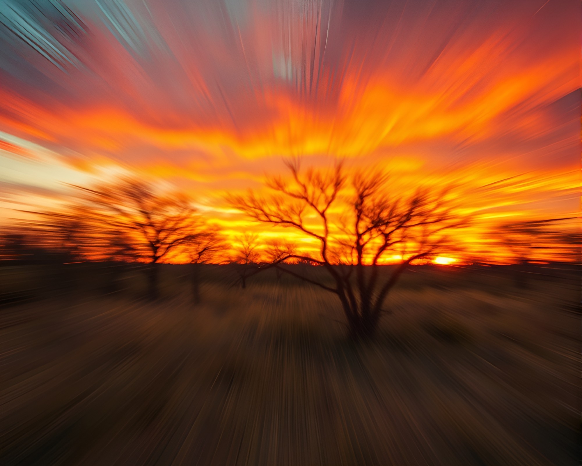 Verdigris Sunset Mirage in Motion – free AI stock image