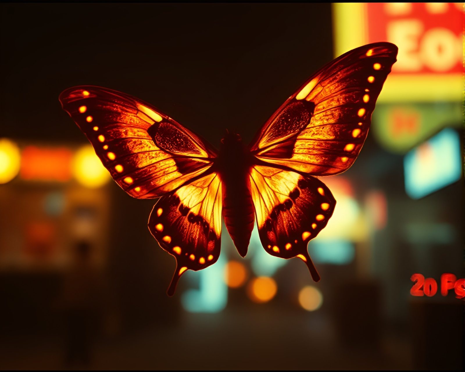 Vintage manga illustration of a moth in retro scanlines