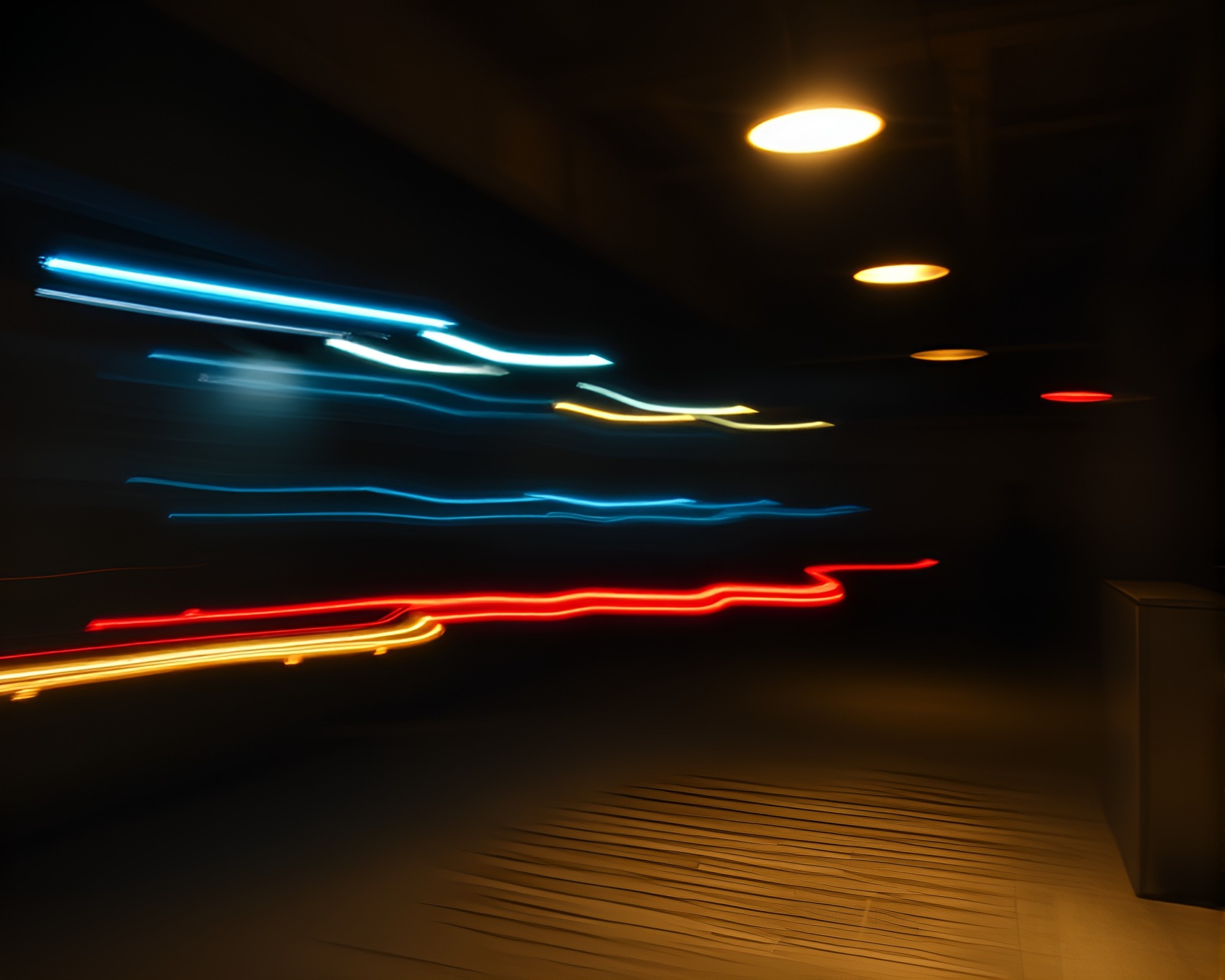 Ethereal Oasis in Basement Gloom with motion blur streaks – free AI stock image