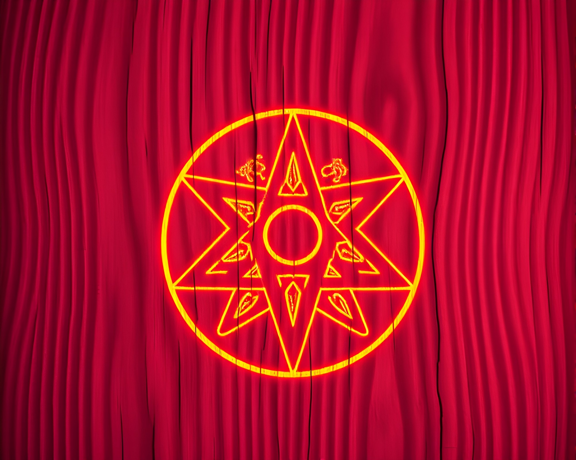 Esoteric Sigil Within Pixelated Light Wood Grain Composition – free AI stock image