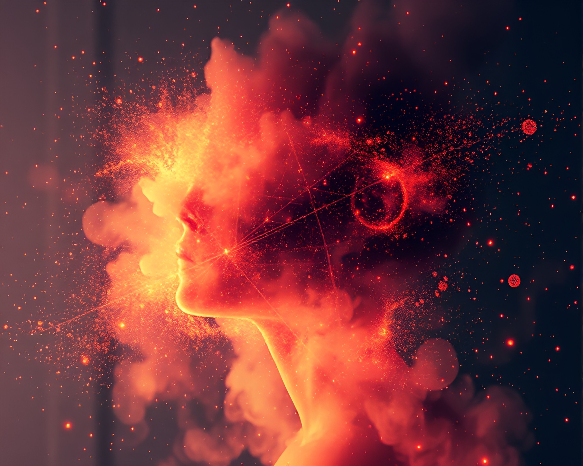 Quantum Computer Unveiled Through Cosmic Double Exposure – free AI stock image