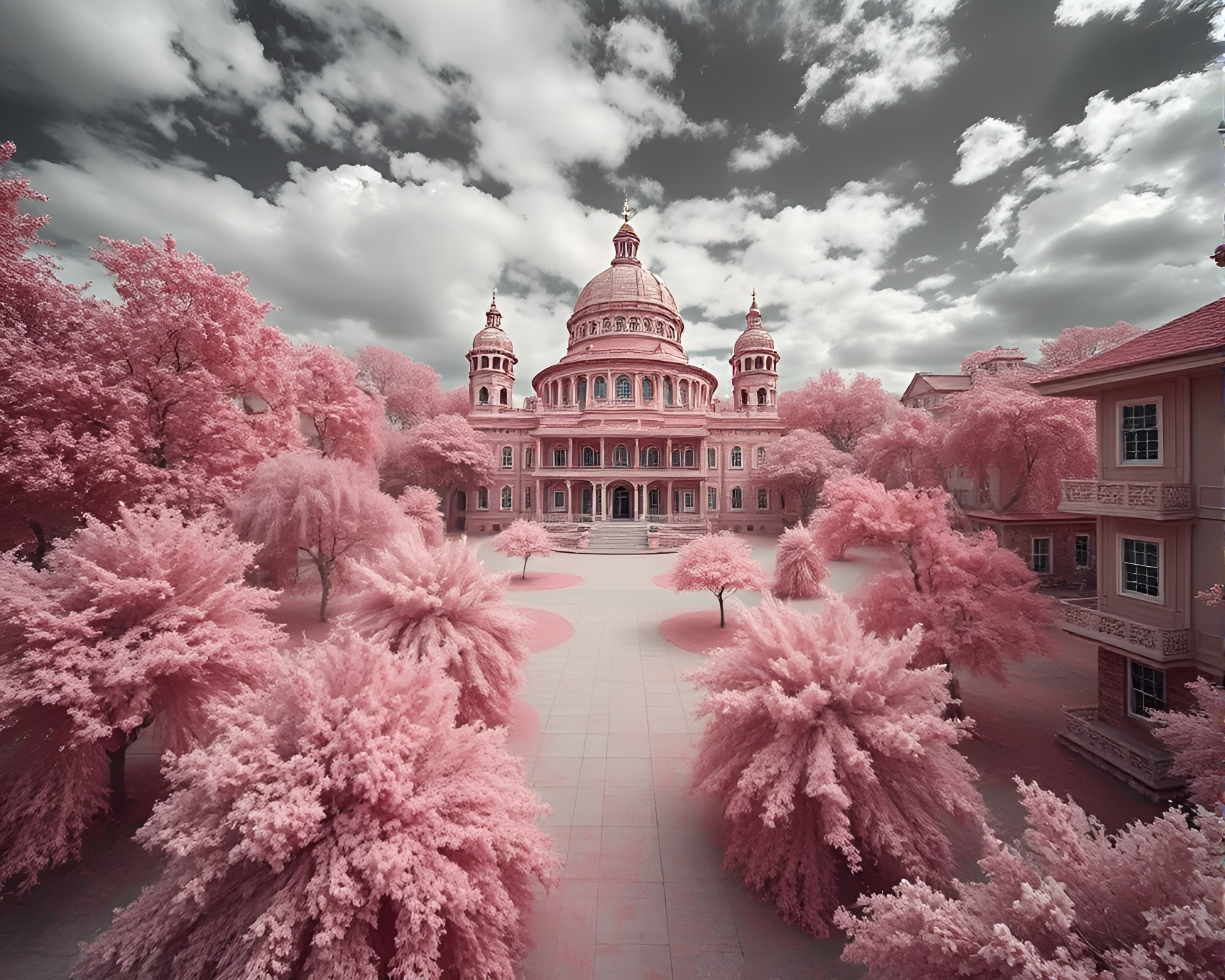 Vast Mind Palace: Infrared HDR Escape Fantasy – free AI stock image