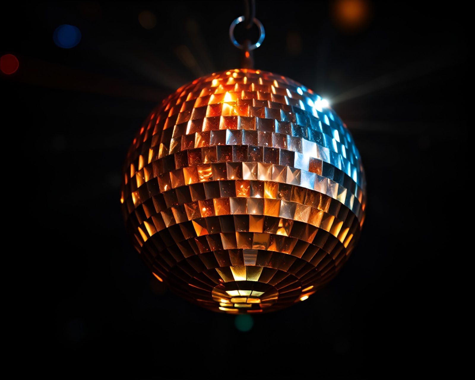 Intricate sigil glowing under disco ball tenebrism