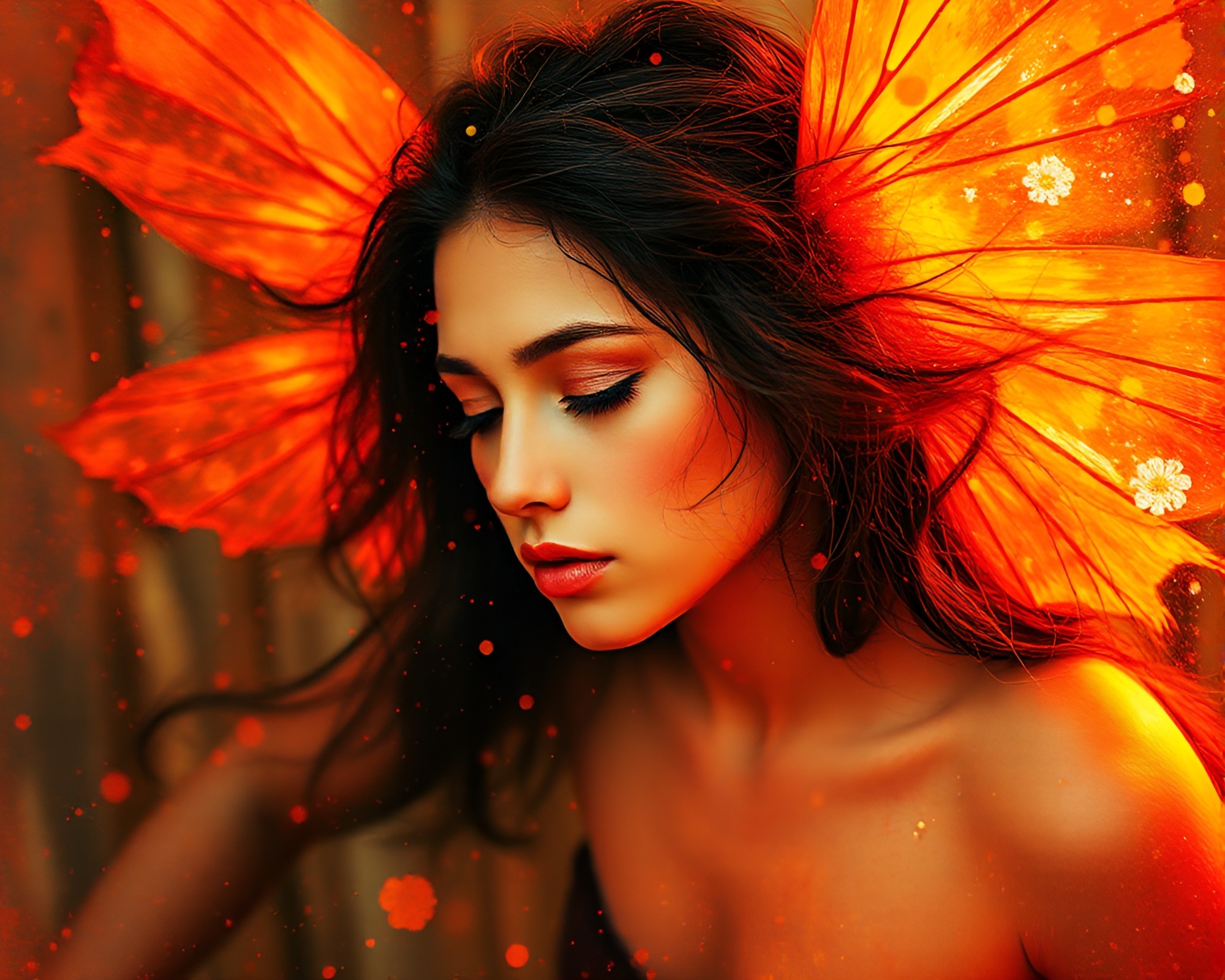 Enchanted Forest Nymph in Hyper-Saturated Underpainting Style – free AI stock image