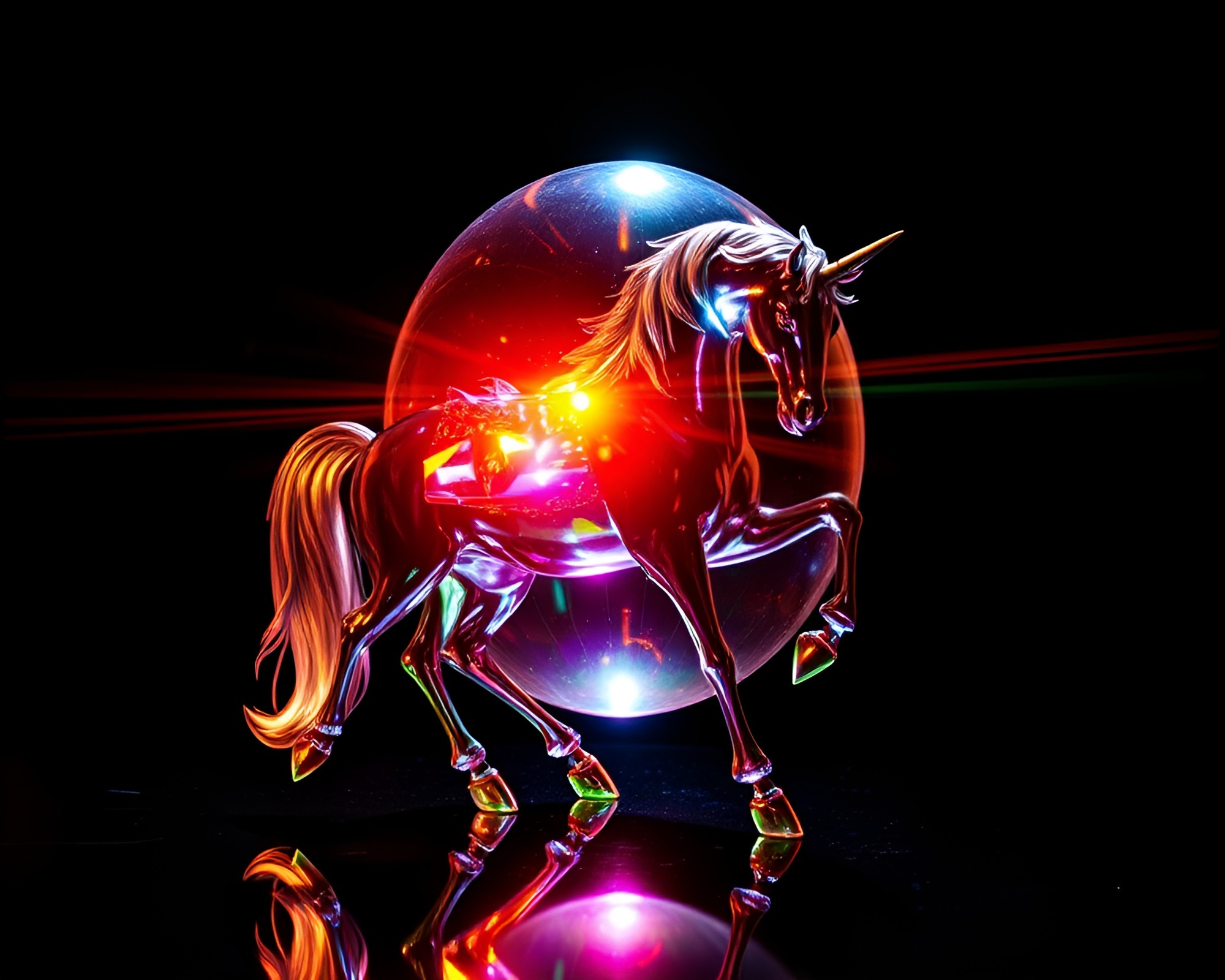 Prismatic Centaur in Disco Ball Glow – free AI stock image