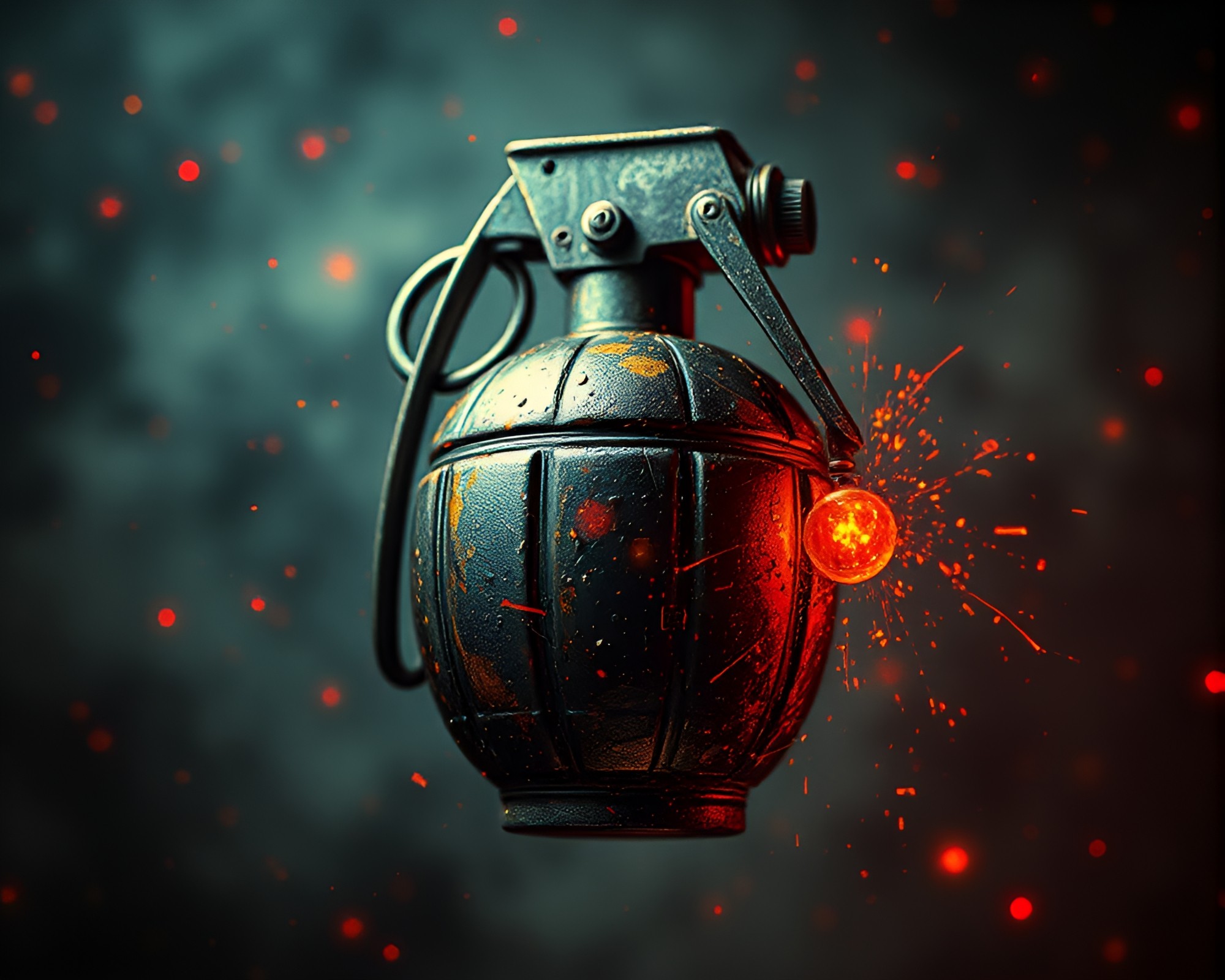 Antimatter Grenade Steampunk Metal Art Design – free AI stock image