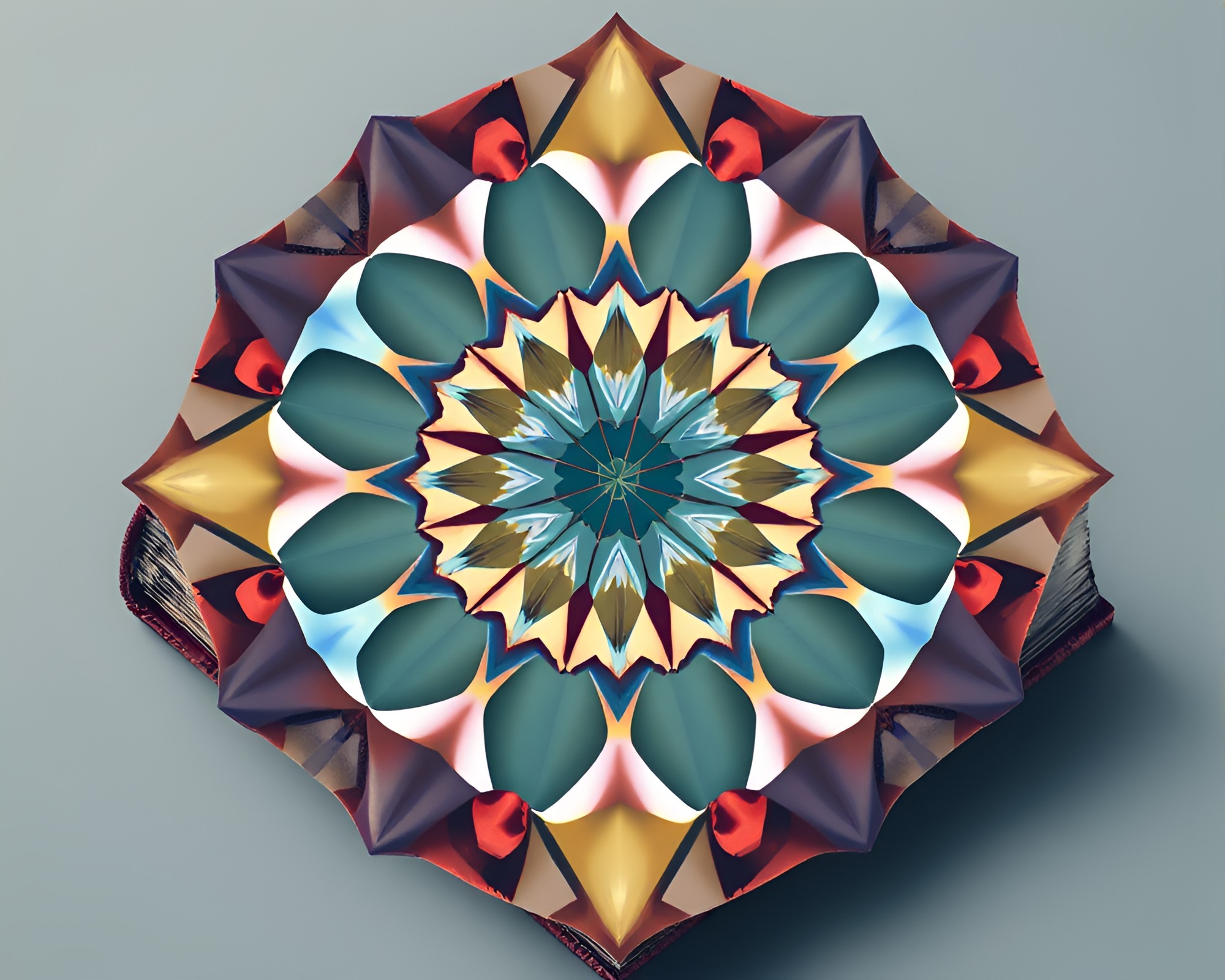 Isometric Leather Diary in Earth Tone Kaleidoscope Fragment Composition – free AI stock image