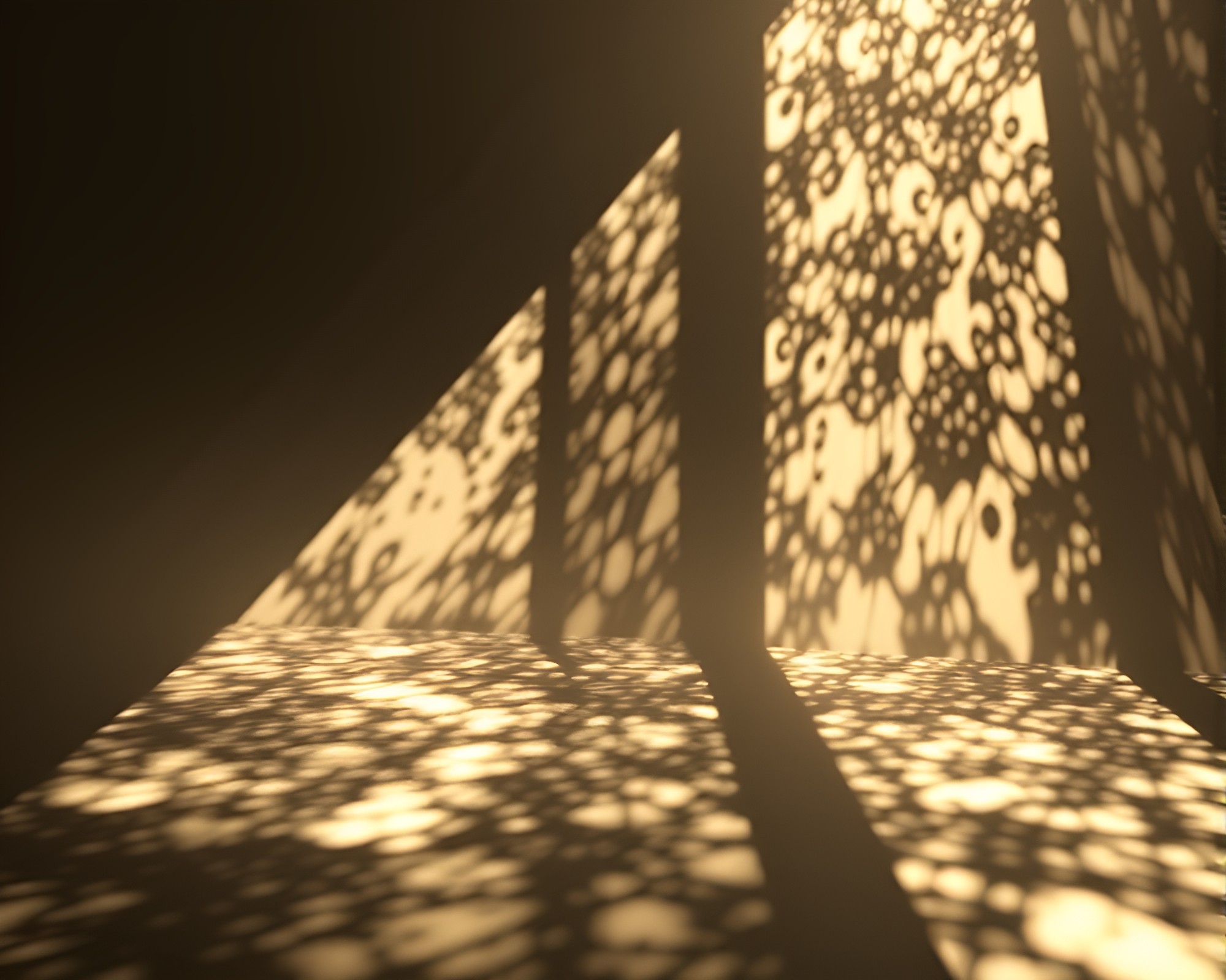 Quantum Computer Shadows in Fractal Twilight – free AI stock image